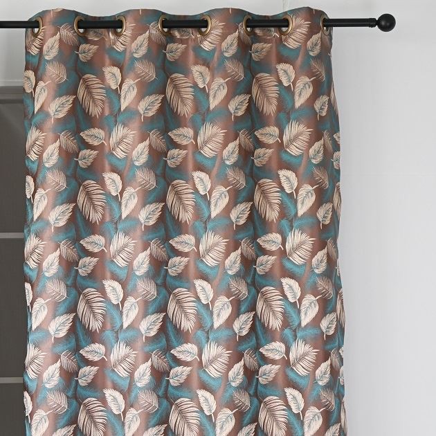 Metallic Gold Fern Cationic Jacquard Curtains price