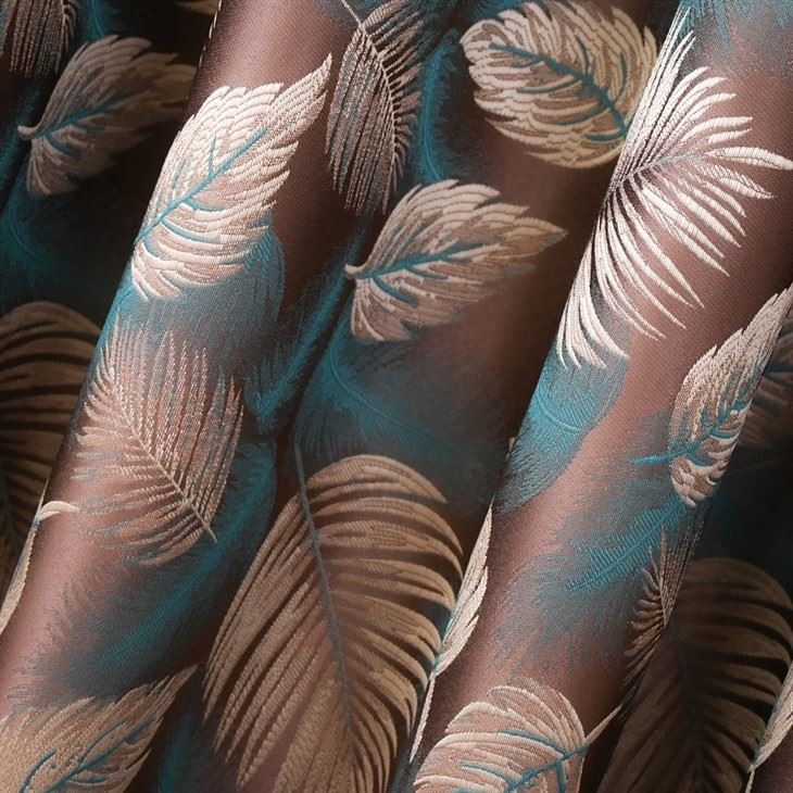 Metallic Gold Fern Cationic Jacquard Curtains high quality
