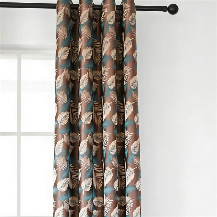 Metallic Gold Fern Cationic Jacquard Curtains factory
